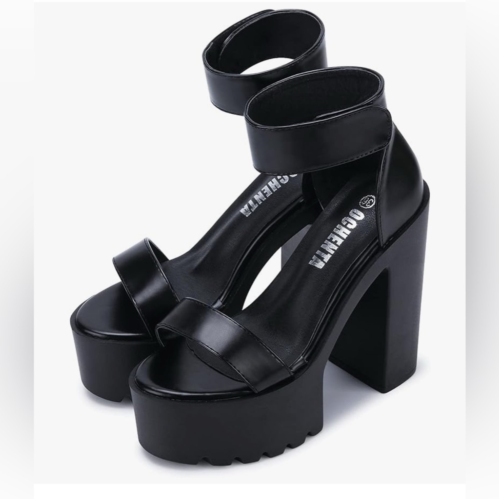 Women's Platform Block High Heel Chunky Heels